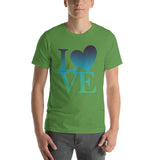 "Just Love/Blue and Green- Premium Short-Sleeve Unisex T-Shirt