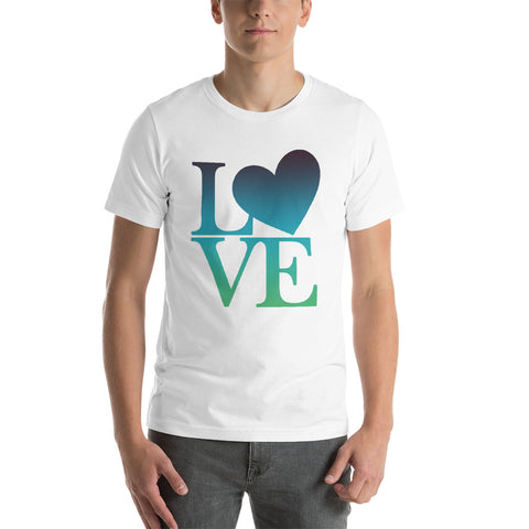 "Just Love/Blue and Green- Premium Short-Sleeve Unisex T-Shirt