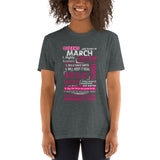 Queens are born in March-Short-Sleeve Unisex T-Shirt