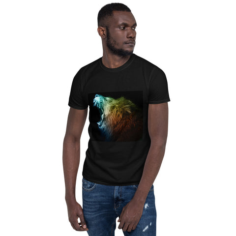 "Neon Lion Roaring" Short-Sleeve Unisex T-Shirt