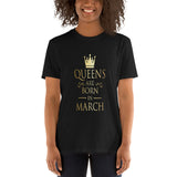 March Queens Are Born in March_Gold_Short-Sleeve Unisex T-Shirt