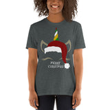 " Unicorn in Santa Hat" Short-Sleeve Unisex T-Shirt