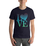 "Just Love/Blue and Green- Premium Short-Sleeve Unisex T-Shirt