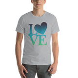 "Just Love/Blue and Green- Premium Short-Sleeve Unisex T-Shirt