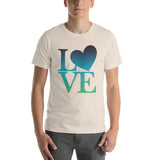 "Just Love/Blue and Green- Premium Short-Sleeve Unisex T-Shirt