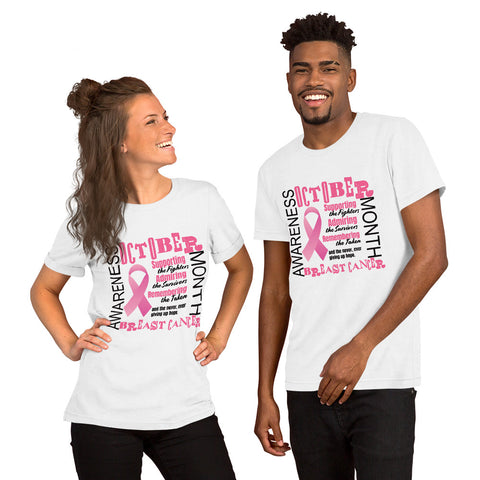 "October Breast Cancer Awareness" Short-Sleeve Premium Unisex T-Shirt