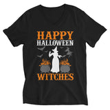 "Happy Halloween Witches" Unisex Short Sleeve V-Neck T-Shirt