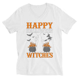 "Happy Halloween Witches" Unisex Short Sleeve V-Neck T-Shirt