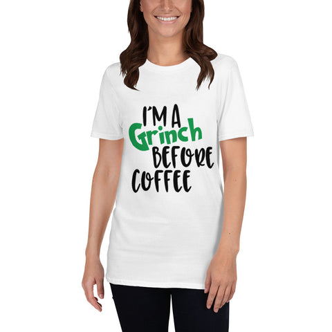 "Grinch Before Coffee" Short-Sleeve Unisex T-Shirt