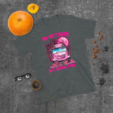 In October We Wear Pink School Bus- Short-Sleeve Unisex T-Shirt