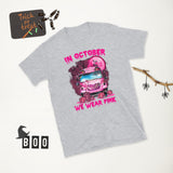 In October We Wear Pink School Bus- Short-Sleeve Unisex T-Shirt