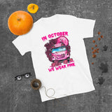 In October We Wear Pink School Bus- Short-Sleeve Unisex T-Shirt