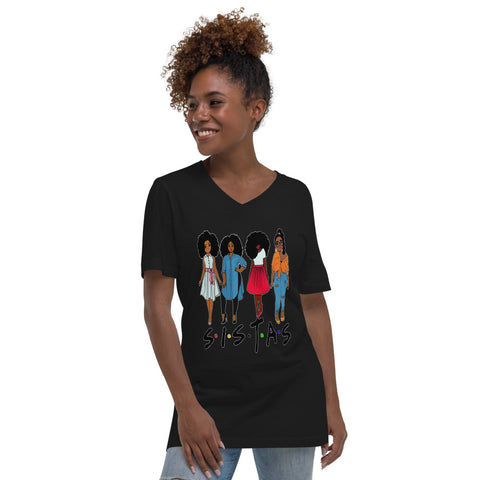 SISTAS Unisex Short Sleeve V-Neck T-Shirt